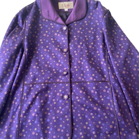 F.Lady Purple Polkadot Coat - Picture 3 of 5